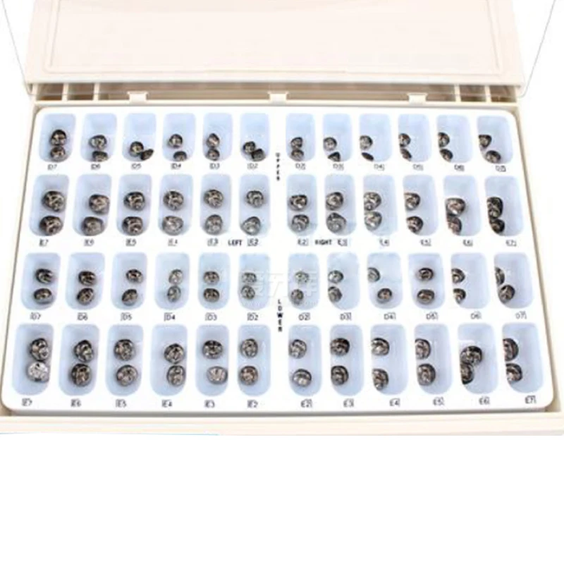 

96Pcs/Set Dental Kids Crown Stainless Steel Primary Temporary Molar/Deciduous Teeth Stainless Steel Metal Pre-formed Kids Crowns