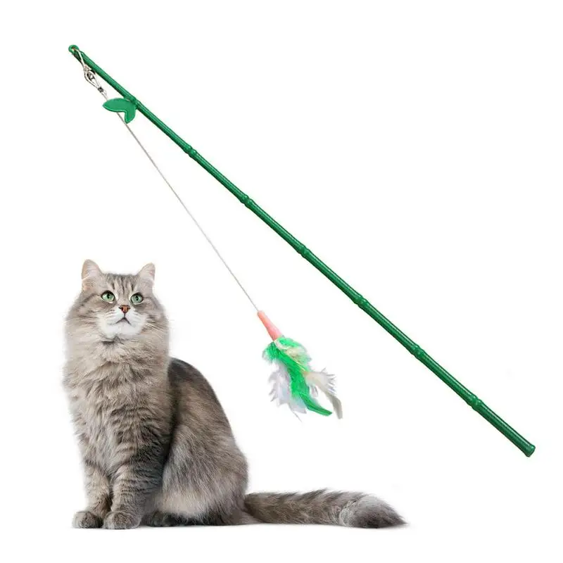 

Feather Cat Wand With Bell Powerful Suction Cup Interactive Toys Or Handfree Bird/for Cats Kitten Hunting Exercise Pet Products