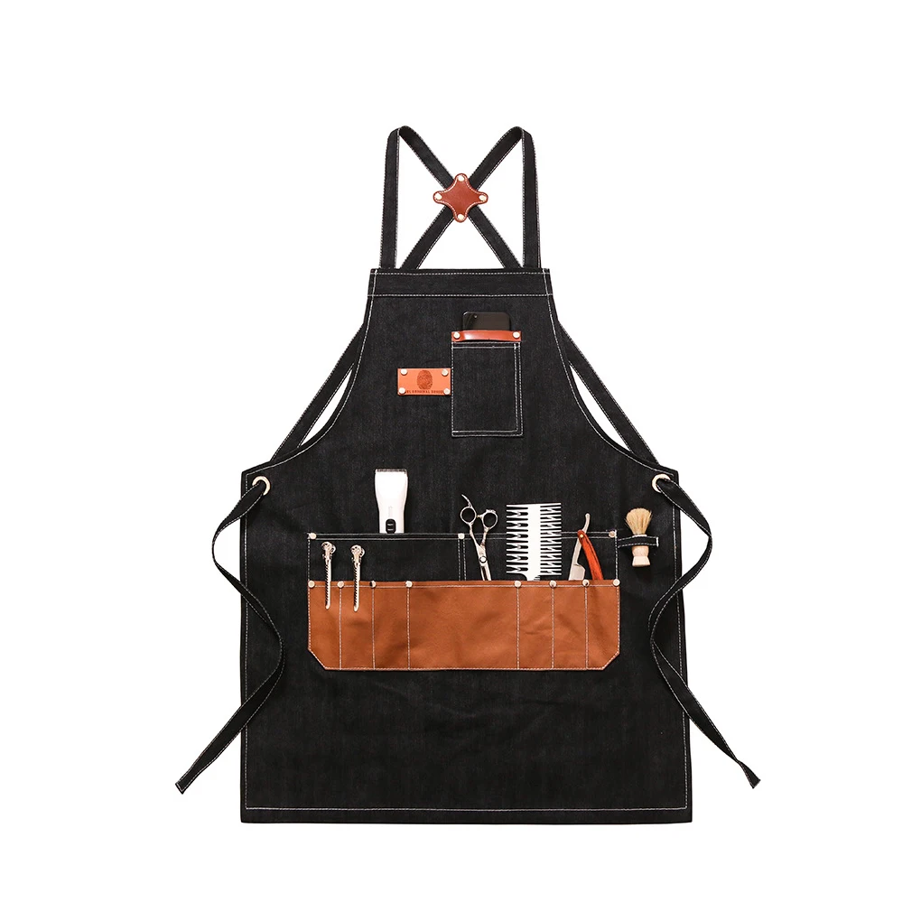 

Apron Craftsman Restaurant Kitchen Sleeveless Work Bib Pockets Aprons