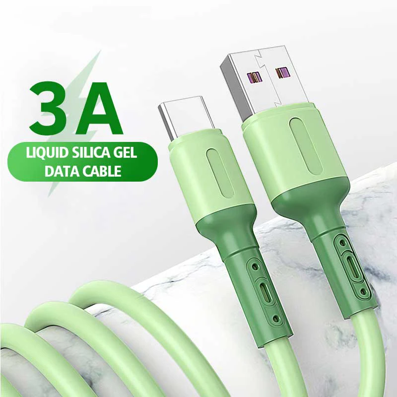 

Liquid Silicone USB Charging Cable For Xiaomi Mi 11 Huawei P40 Samsung S22 S21 3A Fast Charging USB Data Phone Charge Cable Cord