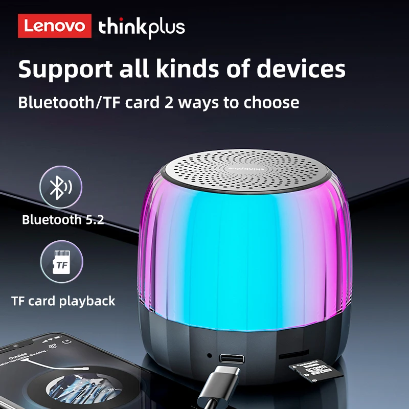 

Original Lenovo K3 PLUS Portable Outdoor Loudspeaker Bluetooth 5.2 Wireless Speaker Support TF Card HiFi 3D Stereo Speakers