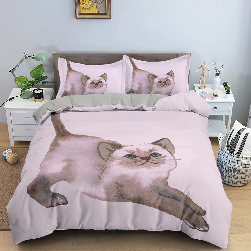 

Canadian Sphynx Cat Duvet Cover King Queen Kitty Bedding Set Kids Teens Adults Cute Animal Soft Polyester Quilt Cover Lovely Pet