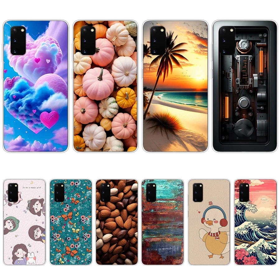 Цветной Силиконовый ТПУ чехол для Samsung Galaxy s20/FE