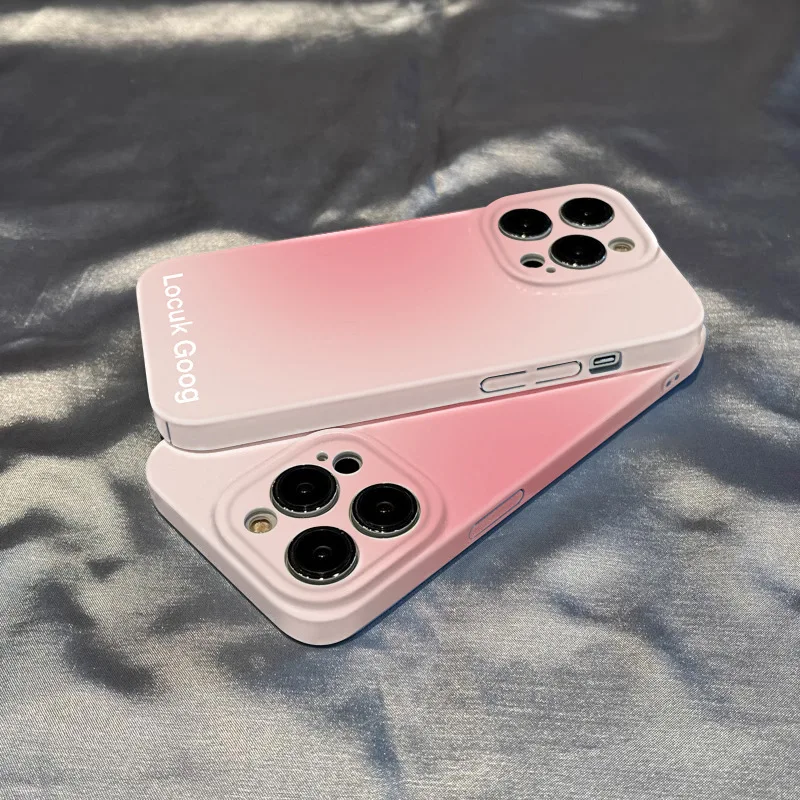 

Gradient Candy Color Hard Phone Case For iPhone 14 Pro Max 11 12 13 Pro X XR XS Max 7 8 Plus Cute Cartoon Graffiti Back Cover