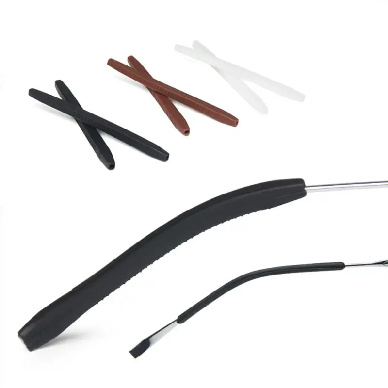 

2XPC 4 Pairs Silicone Anti Slip Eyeglasses Sun Glasses Leg Sleeves Accessories Square Hole