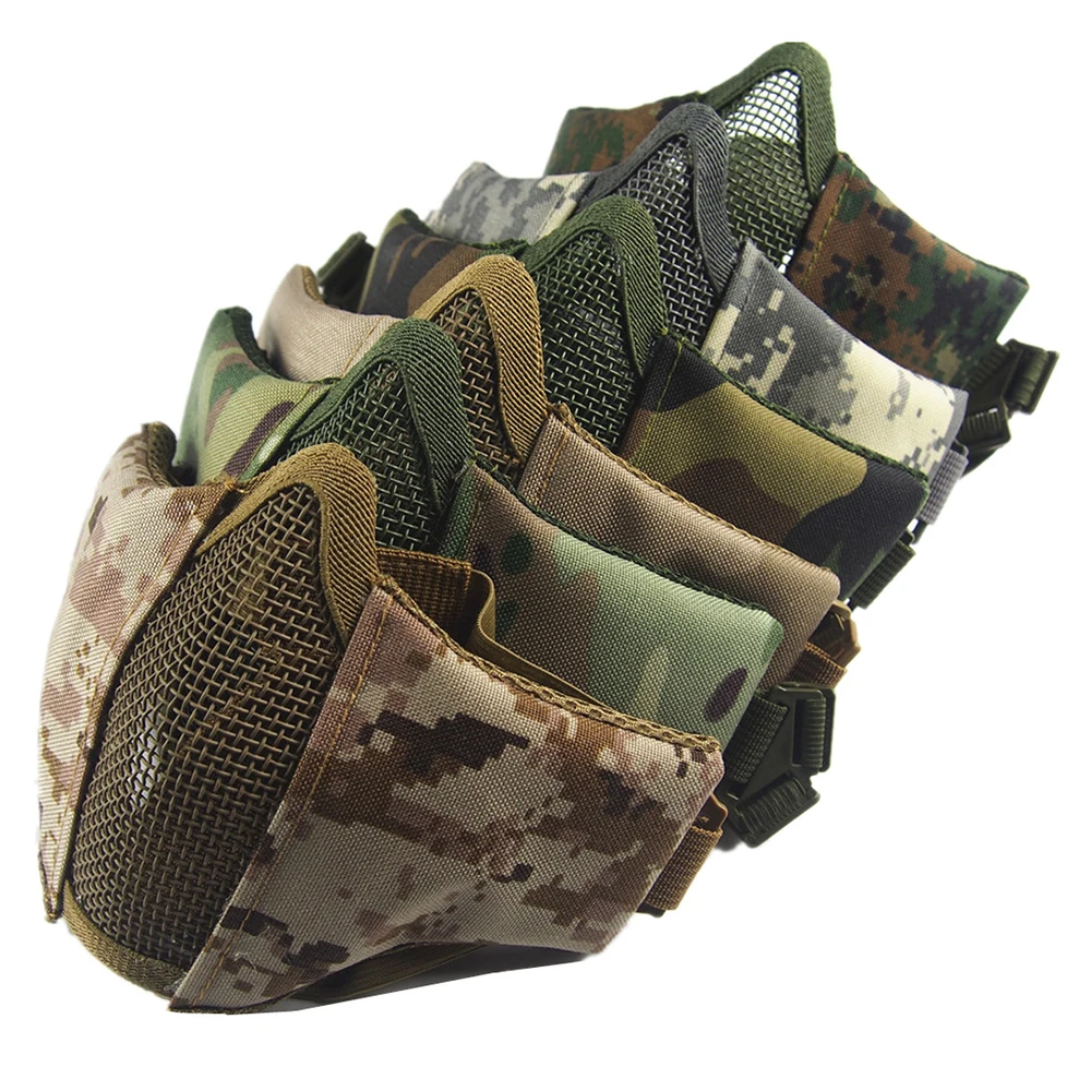 Тактическая металлическая стальная маска для пейнтбола и охоты дышащая прочная