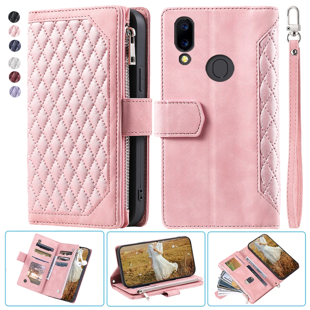 

Модный маленький бумажник на молнии для Umidigi A3, кожаный чехол, флип-чехол, чехол с несколькими отделениями для карт, чехол-книжка с ремешком на запястье