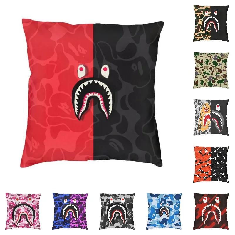 

Camouflage Pattern Throw Pillow Cover Home Decorative Custom Square Shark Teeth Camo Cushion Cover 40x40cm Pillowcover for Sofa