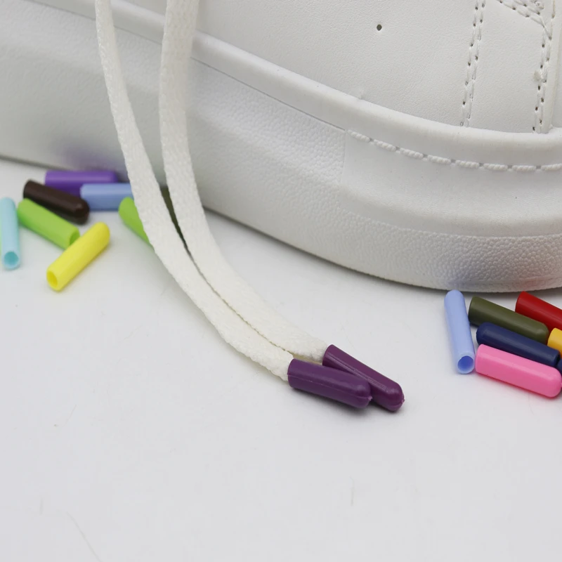 Weiou Lace Ends Protection 20.5*5MM Plastic Aglets Beauty Decoration String Multi-Solidcolors Tips Easy Install 100pcs Wholesale