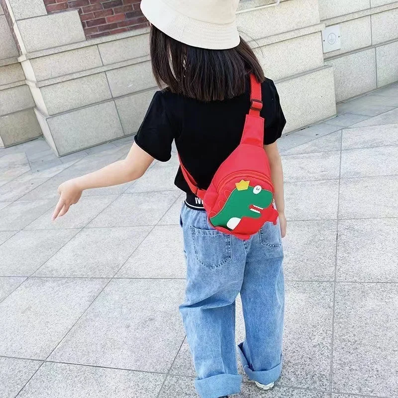 Милый мультяшный Детский рюкзак для путешествий на открытом воздухе детские сумки унисекс через плечо кавайный динозавр нагрудная сумка д...