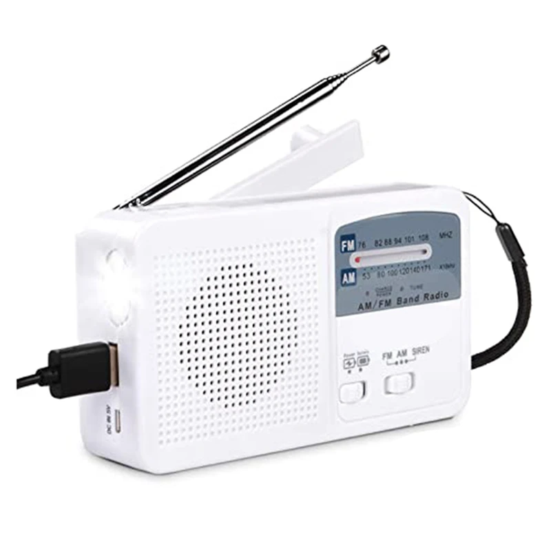 

HTHL-Emergency Radio Hand Cank Solar Weather Radio FM/AM Radio All In 1 Power Portable Radio For Hiking Camping Home