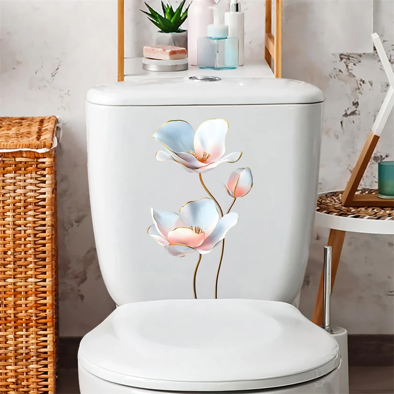 Цветовые наклейки на стену крышку домашнего унитаза туалет ванная комната для