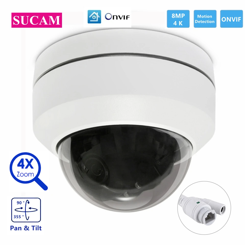 

Starlight 8MP IP PTZ CCTV Camera ONVIF Pan Tilt 4xZoom Home Security Motion Detection High Resolution 4K IP Camera