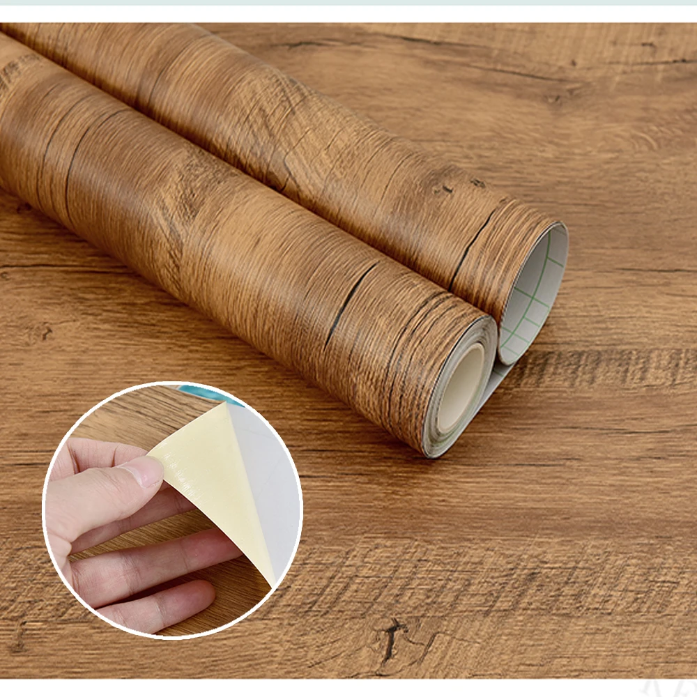 

Wood Grain Peel and Stick Wallpaper Self Adhesive Rustic Removable Contact Paper Plank For Countertop Vinyl Film Roll