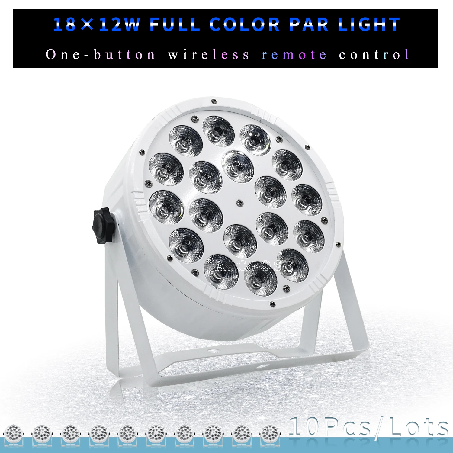 

10Pcs/Lots 18x12W RGBW 4 in 1 LED Par Light Wireless Remote Control Stage Flat Spotlight Dance Studio Club Stage Lighting