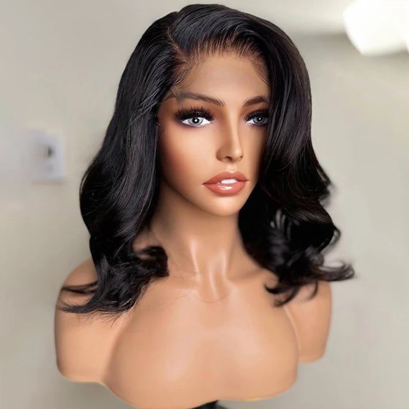 

Женские волнистые кудрявые парики из человеческих волос, бразильский свободный кудрявый парик Боб, волнистый парик с боковой частью, челов...