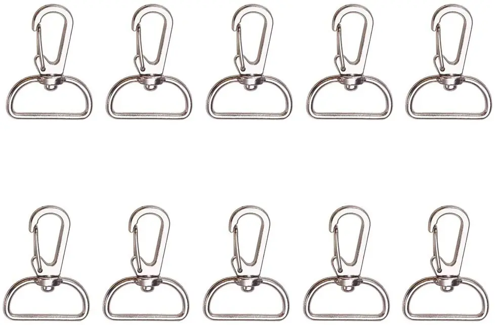 

NBEADS 30PCS Metal Lobster Claw Clasps Swivel Snap Hooks for Keychain Key Rings DIY Bags and Jewelry Findings Platinum