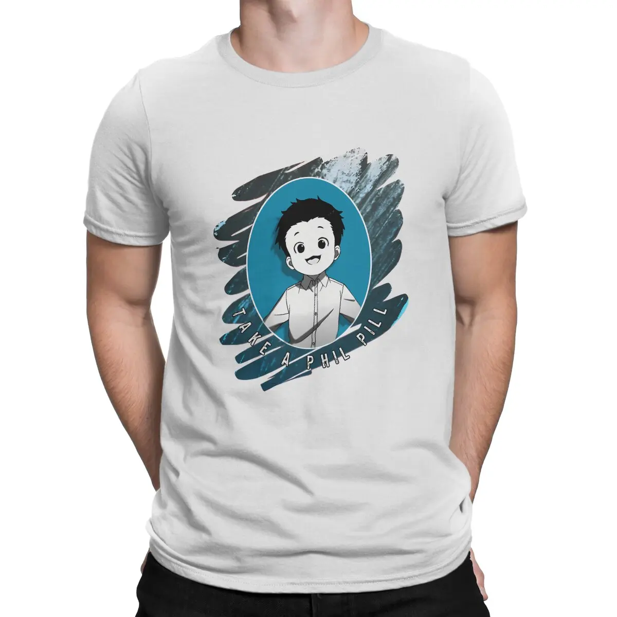

Anime The Promised Neverland Phil Essential Tshirt Homme Men's Streetwear Blusas Polyester T Shirt For Men