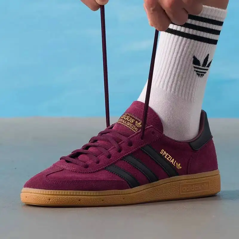 Фото Низкие кроссовки унисекс Adidas Samba Trefoil, классические износостойкие модные повседневные кроссовки в уличном стиле JR3848 №2