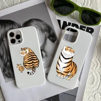cute cartoon tiger luck year phone case candy color for iphone 6 7 8 11 12 13 s mini pro x xs xr max plus
