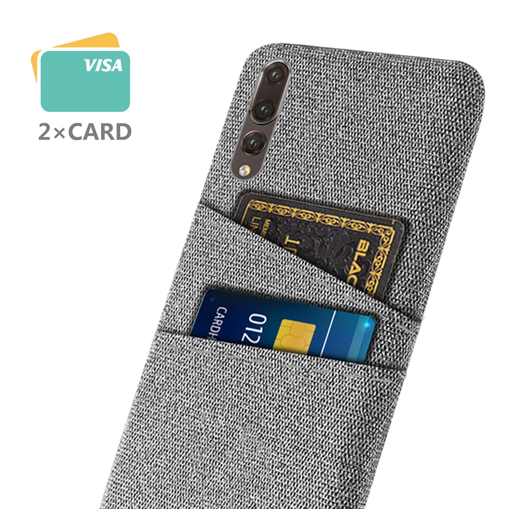 

Case For Huawei P20 Pro P30 Lite Luxury Fabric Dual Card Phone Cover For Mate 20 30 Lite Honor 20 Lite pro Back Coque Funda
