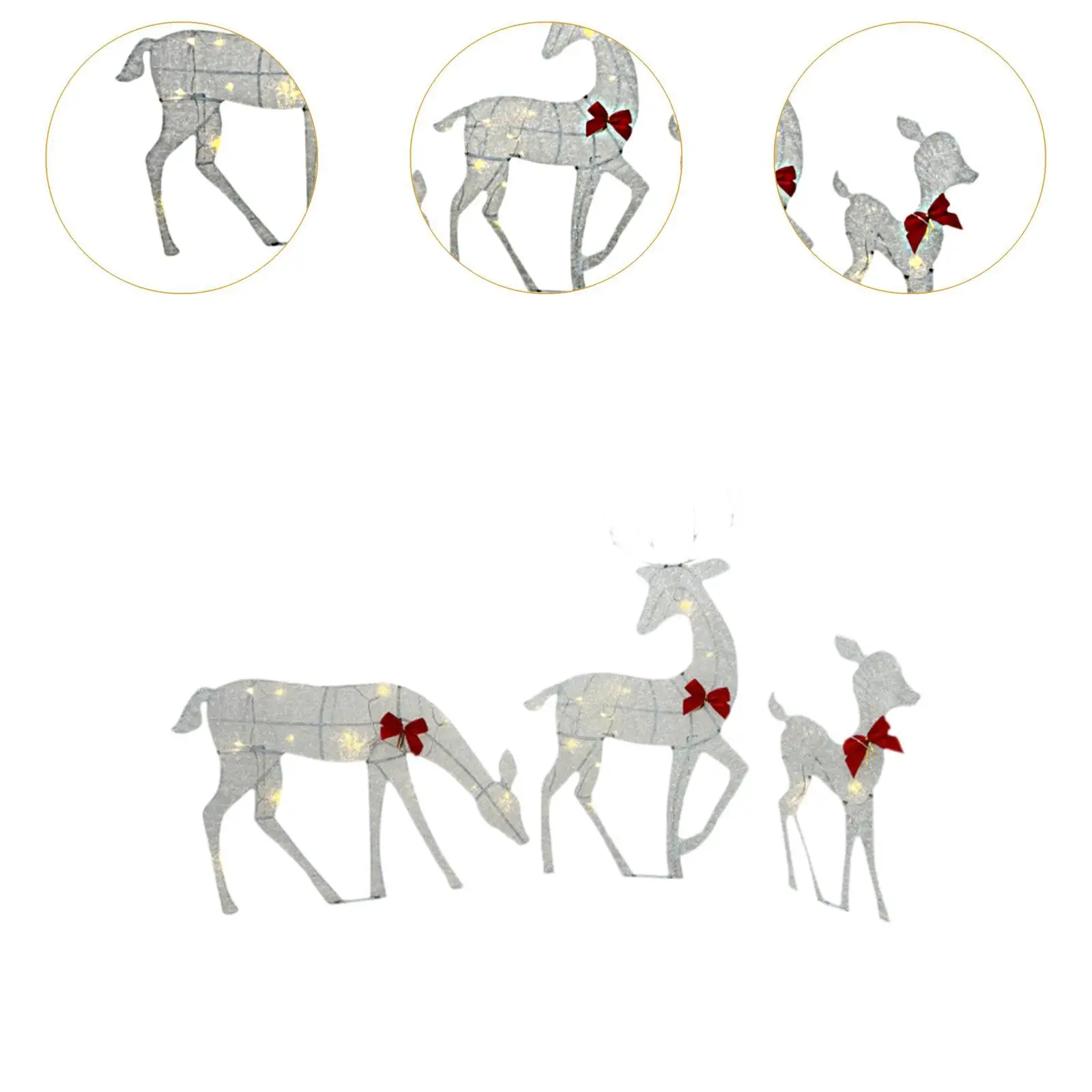 3 рождественских семейных фигурок оленів уличные рождественские украшения с
