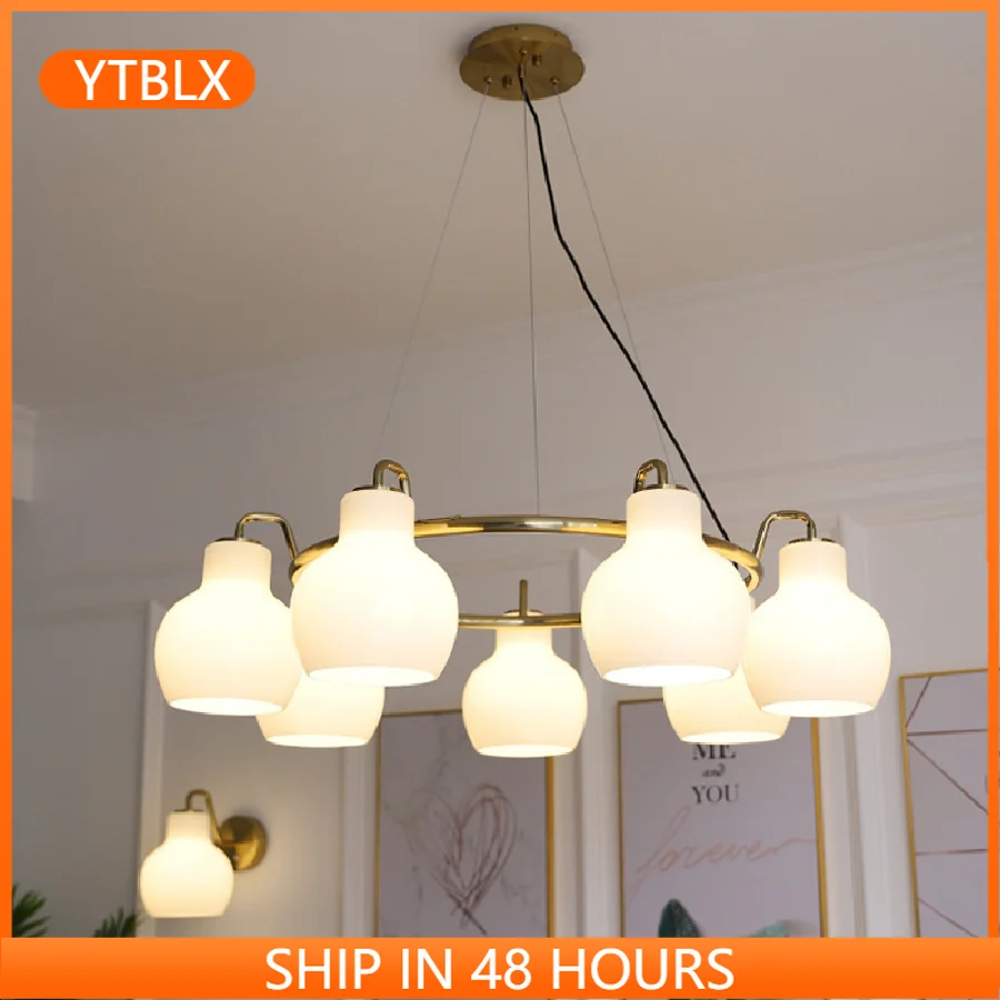 

Modern Minimalist Copper Glass Shade Led Pendant Lights Lustre Living Dining Room Bedroom Home Decor Lamp Hanging Light Fixture