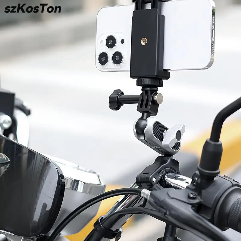 

For GoPro 11 10 9 8 Motorcycle Bicycle Holder Handlebar Mirror Mount Bracket For SJCAM Insta360 Phone Action Camera Accessories