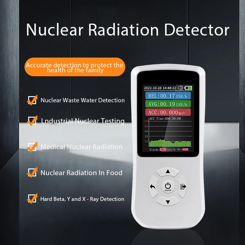 2.8 inches Nuclear Radiation Detector Portable X,γ and Beta Ray Detector Ionizing Radiation Nuclear Contamination Geiger Counter