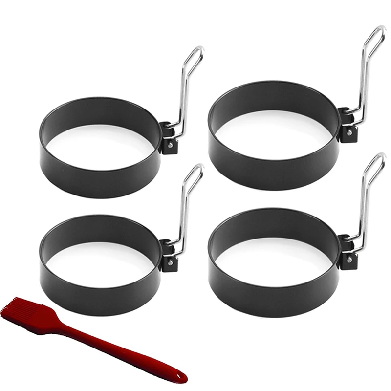 

4 Pack Egg Ring Mold No Leaks Professional Stainless Steel Nonstick Rings Easy Omelette And Pancake Rings Maker Molds