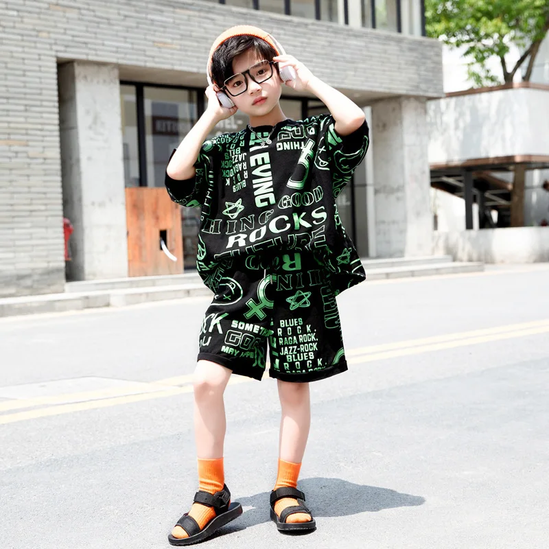 

Boys Clothing Sets Summer Casual Outfit T-shirt+Shorts Boys Clothes Children Clothing Suit Kids Tracksuit Teen 6 8 9 10 12 Year