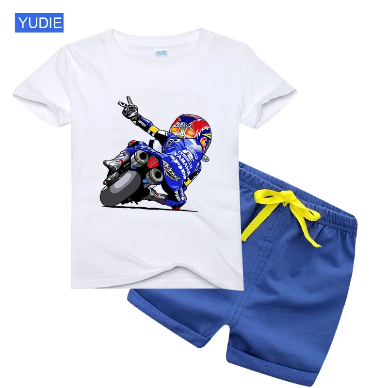 

2022 Kids Clothing Cartoon Racing Boys Short Sleeve Shorts 2Pcs Sets for Kids Summer Costume for Girls Suit 2-10 Year Outfit
