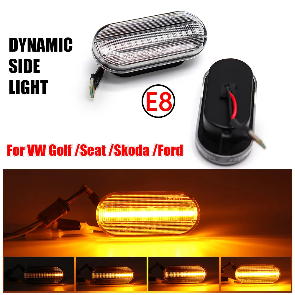 Dynamic Turn Signal Light Side Marker Fender Sequential Indicator Lamp For VW  Golf3/4 SEAT Leon 1M  Passat 3B Polo 6N 9N Bora
