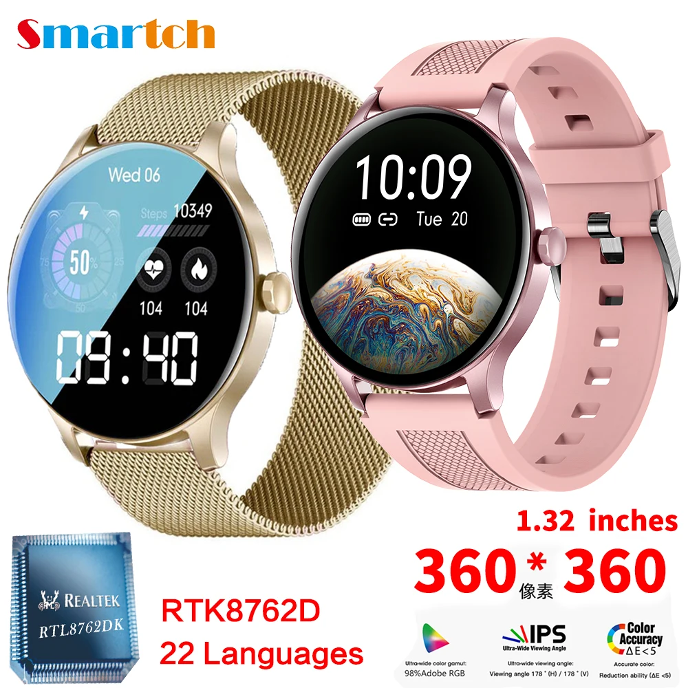 

NY20 Women Smart Watch 360*360 HD Screen IP68 Waterproof Fitness Tracker 20 Sport Message Push Men Smartwatch For IOS Android