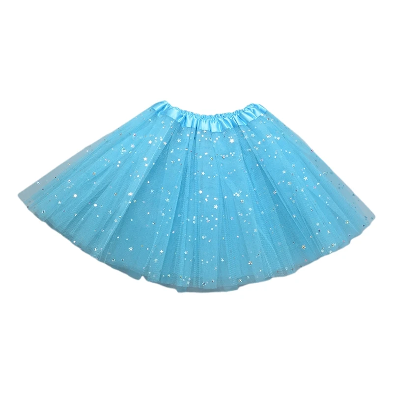 

Children Kids Girls Shiny Sequins Ballet Skirts Elastic Mesh Tutu Dress Gymnastics Dancing Skirt Princess Dance 2022 New