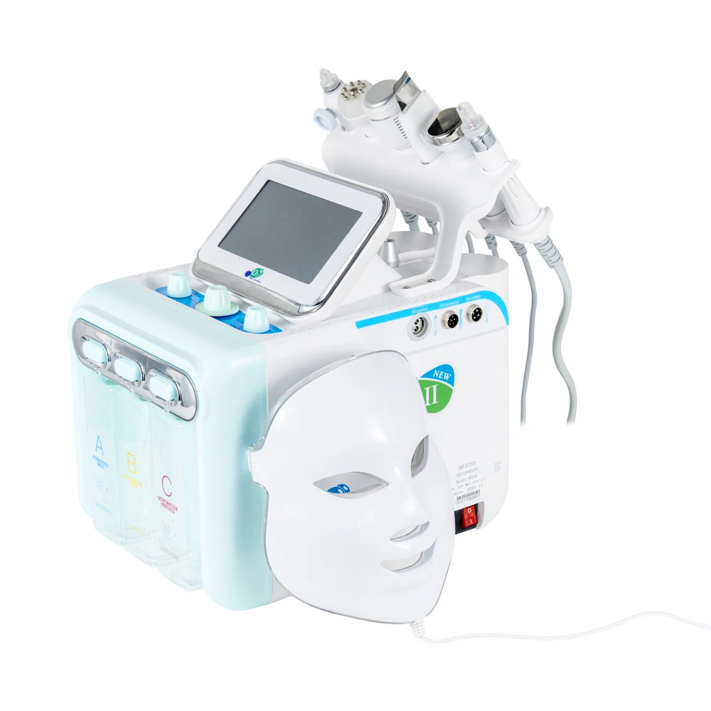 Máquina de belleza con microdermoabrasión, 7 en 1, hidrógeno, oxígeno, dermoabrasión, estiramiento de la piel, Spa, pequeña burbuja Facial, RF, con máscara, novedad de 2022