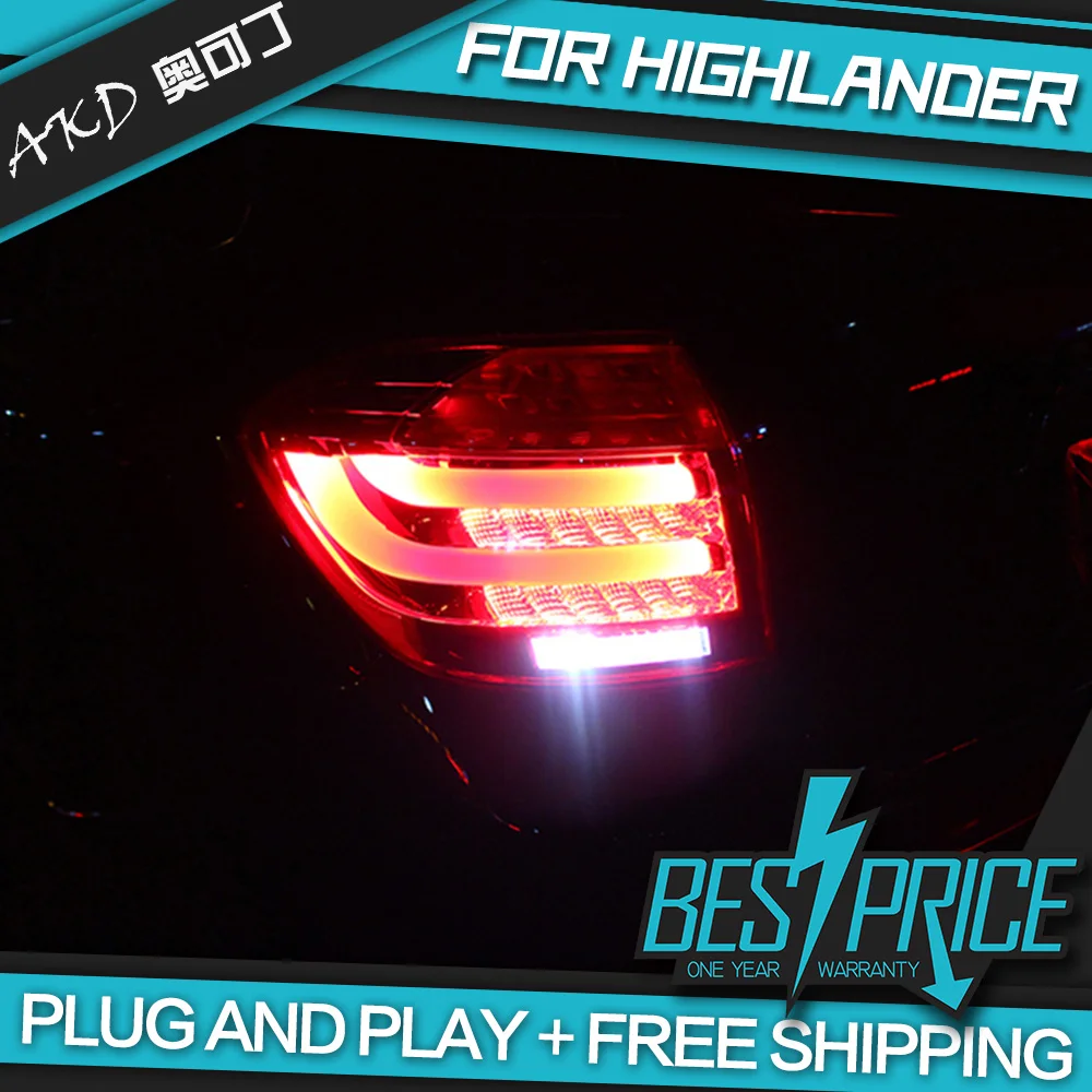 AKD тюнинг автомобильных задних фонарей для Toyota Highlander 2012-2014 задние фонари