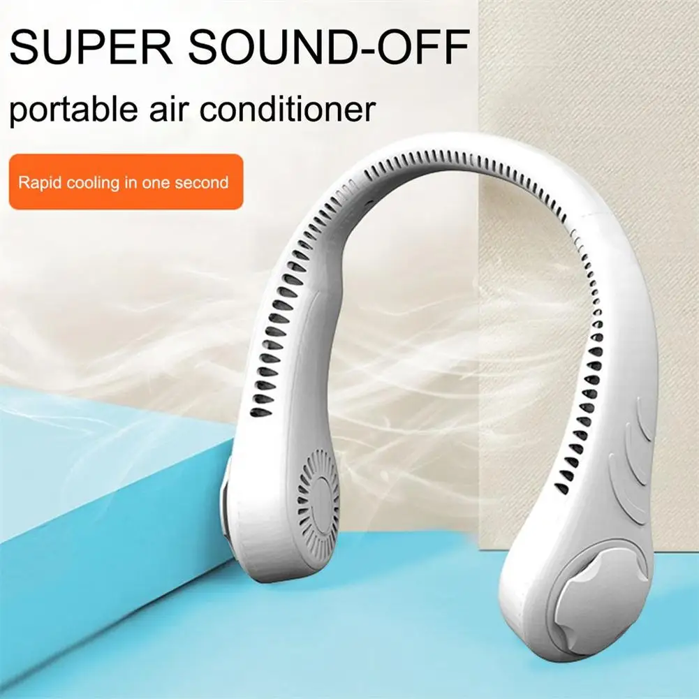 

Hanging Neck Fan Portable Cooler Fan Personal Wearable Neckband Bladeless Electric Fan Usb Rechargeable Mini Necklace Blower