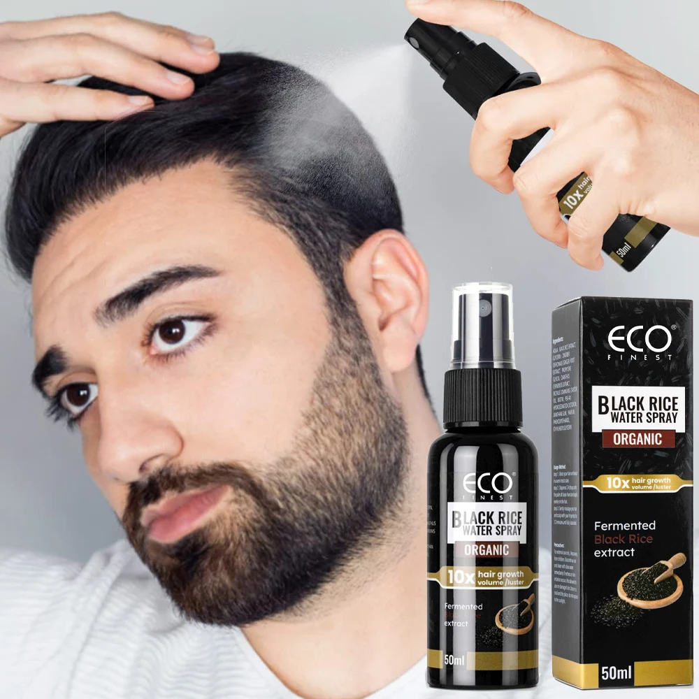 

Hair Growth Spray Repairs Damage Restore Soft Hair For Thicker Hair 50ml Black Rice Water Spray Anti Hair Loss Products