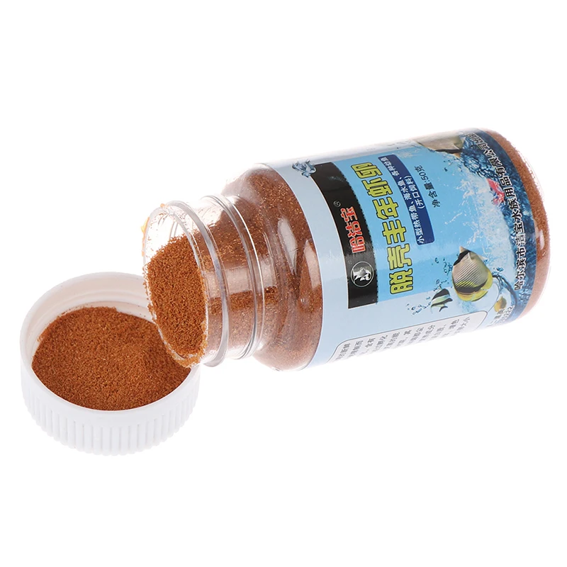 

50G Aquarium Small Fish Brine Shrimp Eggs Artemia Forages Healthy Ocean Nutrition Eggfood for Guppy Fish Food for Juvenile Fish
