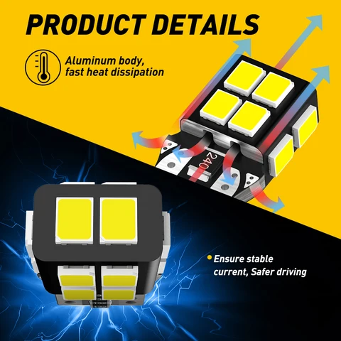 20/10/2 шт. AUXITO-14E LED T10 W5W 170LM 6000K Canbus Интерьер для чтения Багажник Купол Гольф Короб Ночник 194 168 Лампа 2835 SMD 12 В