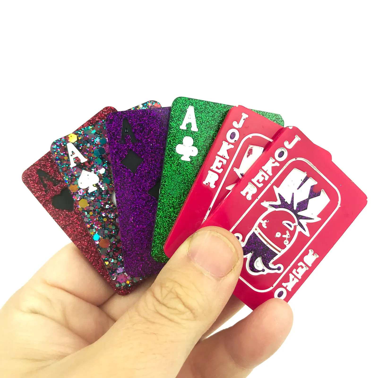 

DIY Solitaire Game Playing Card Keychain Silicone Mould 4pcs Playing Card Crystal Epoxy Resin Mold