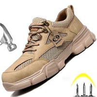 breathable comfort work sneakers male steel toe cap safety shoes men work shoes puncture proof industrial shoes dropshipping