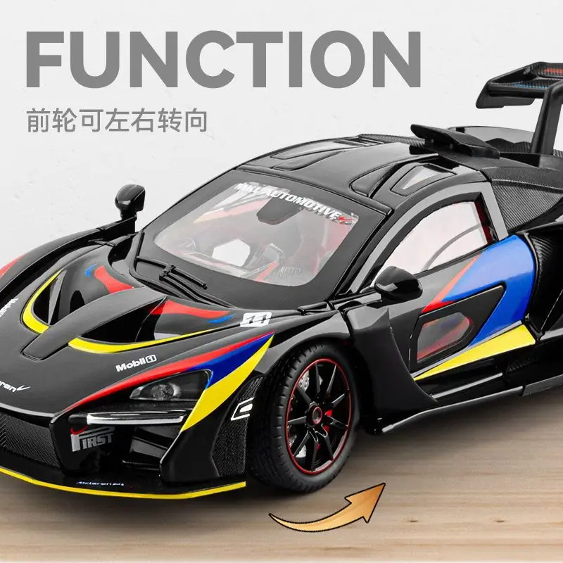 Фото Модель суперкара McLaren GTR 1:24 из литого сплава, 3 открывающиеся детали, звук, свет, инерционный механизм, для коллекционеров и хобби-энтузиастов, для демонстрации №4