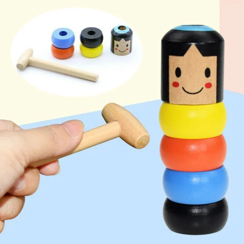 

1set Cute Toy Immortal Daruma Unbreakable Wooden Man Magic Toy Magic Tricks Close Up Stage Magic Props Fun Toy Accessory