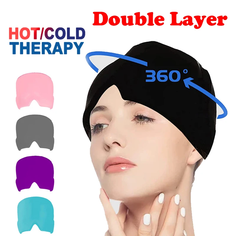 

Двухслойный гелевый головной убор, головной убор для горячей и холодной терапии, упаковка для головы, маска для натяжения и снятия напряжения Sinus, гель 360 градусов