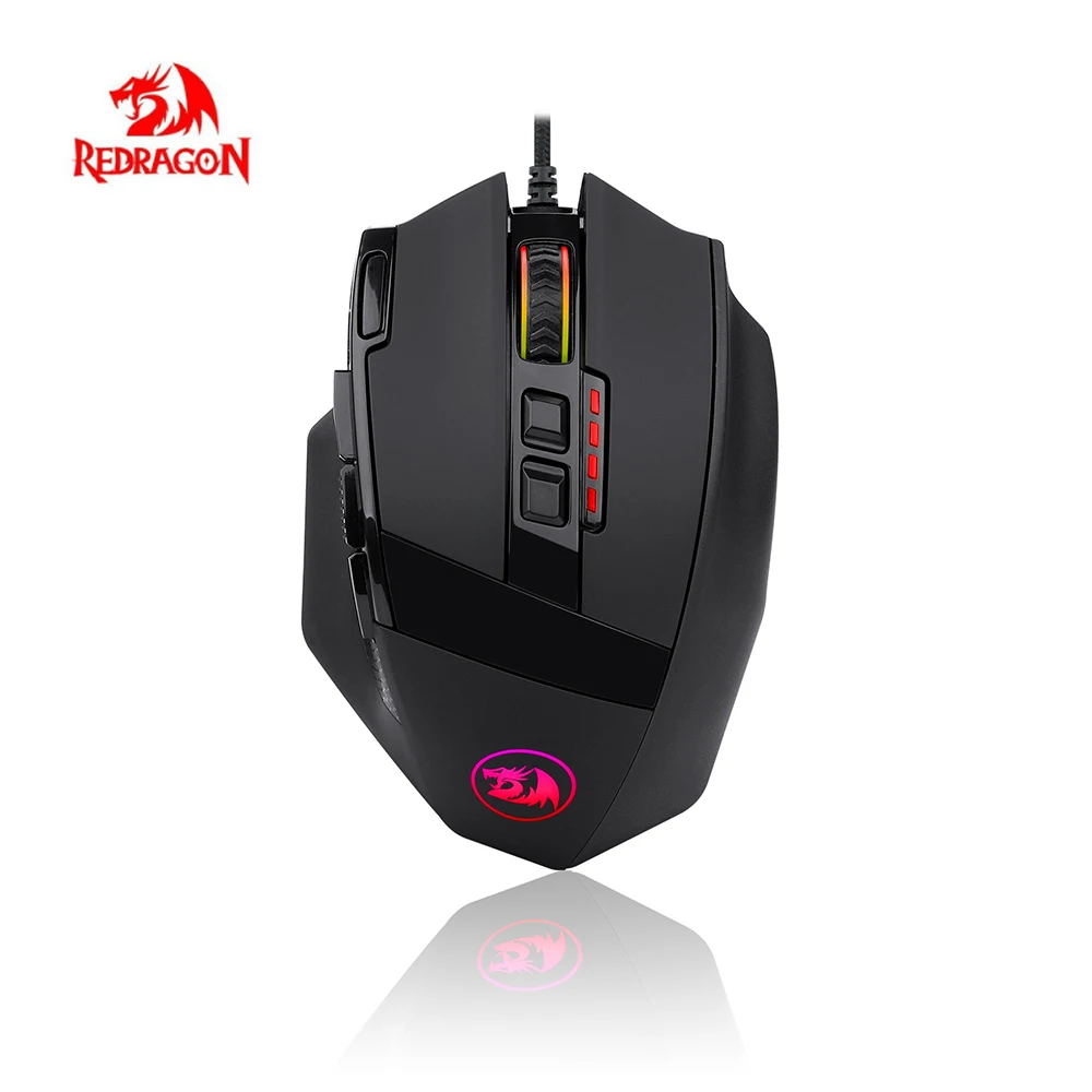 

Impact USB wired RGB Gaming Mouse 12400 DPI 9 Buttons Programmable game Optical mice RGB Backlight for Laptop PC Computer
