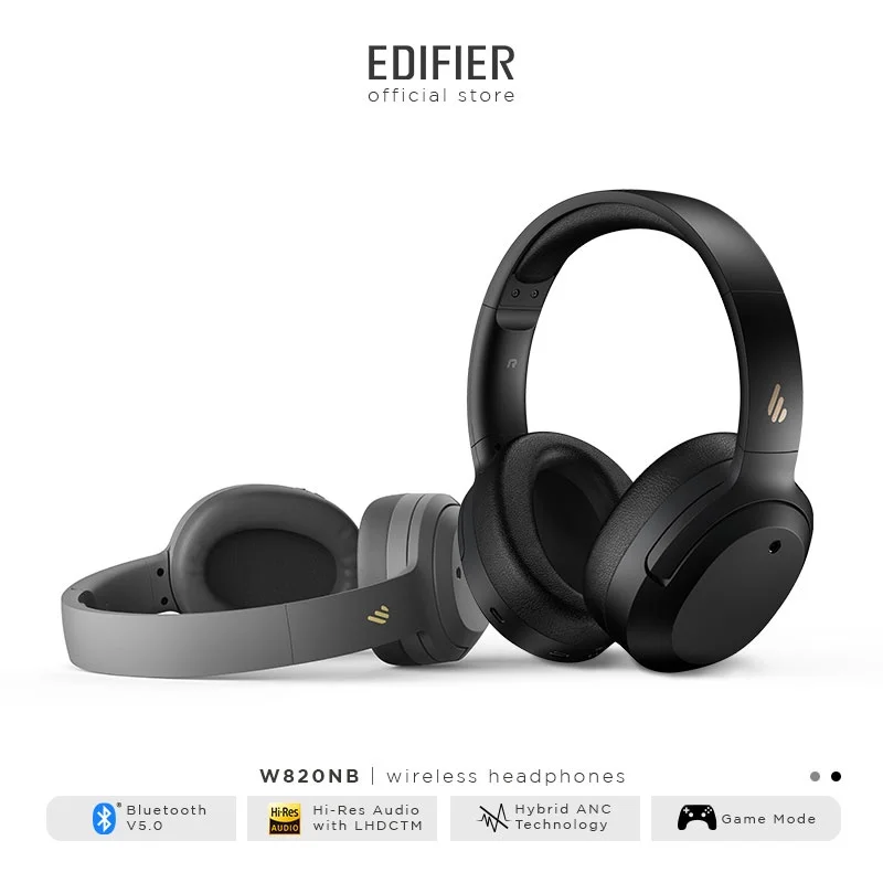 

Bluetooth-наушники Edifier W820NB с активным шумоподавлением | Аудио с высоким разрешением | Игровой режим | USB-аудио