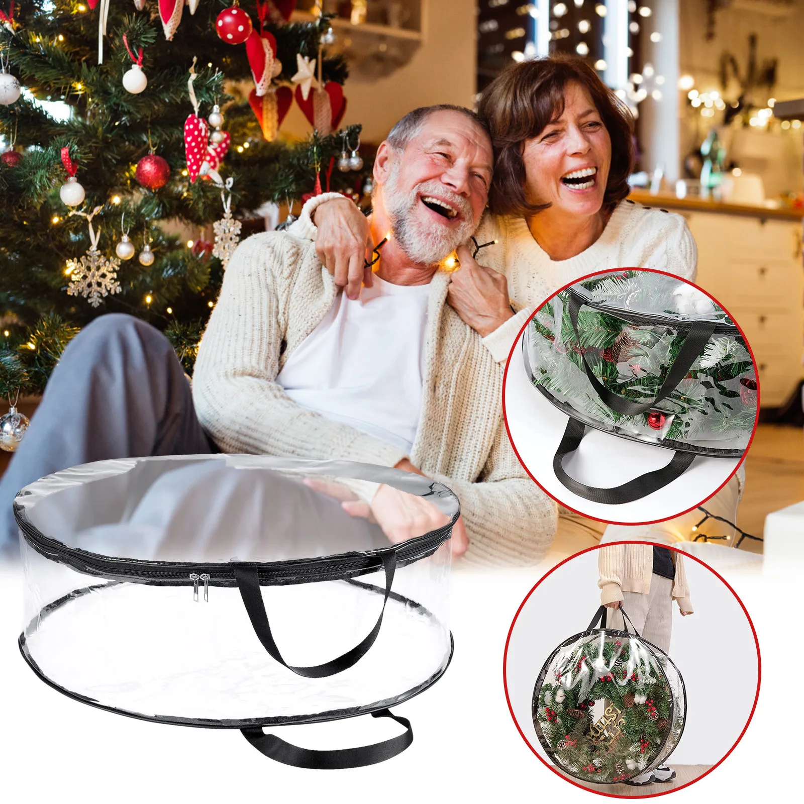 

Прозрачная Фотосумка для хранения рождественских венков