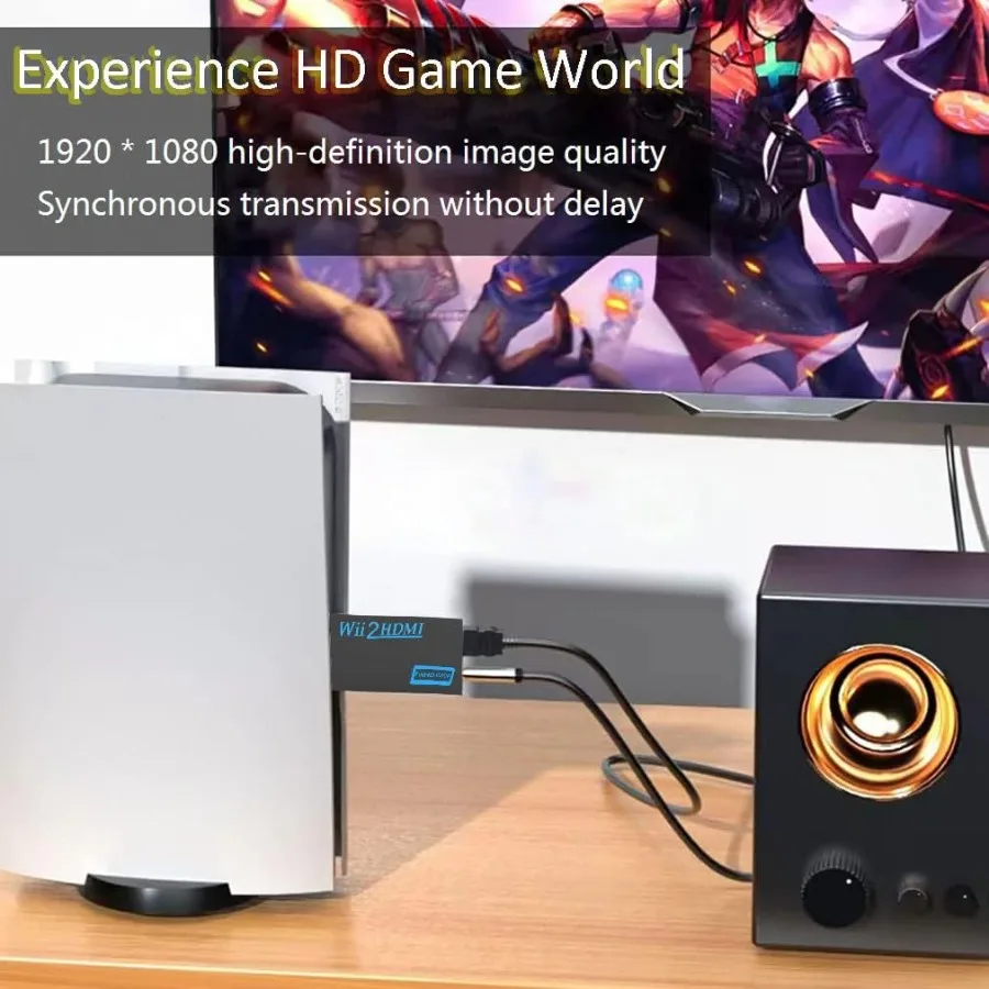 Grwibeou WII-HDMI-совместимый преобразователь Full HD 1080P WII-HD адаптер 3,5 мм аудио для ПК HDTV монитор дисплей с HD-кабелем (art.: 3920d0cffcfac) - 3920d0cffcfac